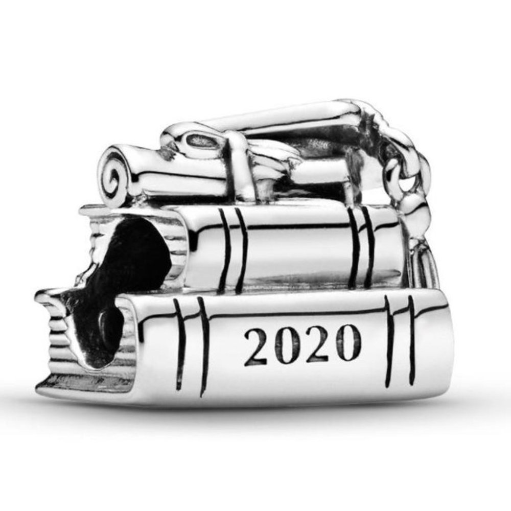PANDORA GRADUATION CHARM 2020 Book Hat Scroll Bead